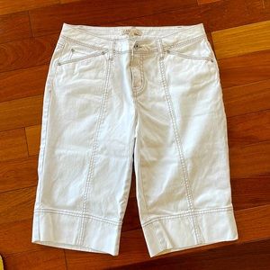 Cabi white shorts with topstitching